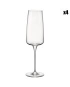 4 Flûtes à Champagne transparentes - 24 cl