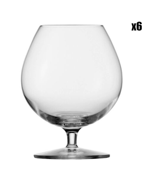 6 Verres à Cognac Liqueur transparents - 58 cl