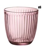 6 Verres à eau Line roses - 29 cl