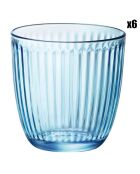 6 Verres à eau Line bleus - 29 cl