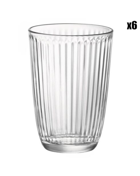 6 Verres à eau Line transparents - 29 cl