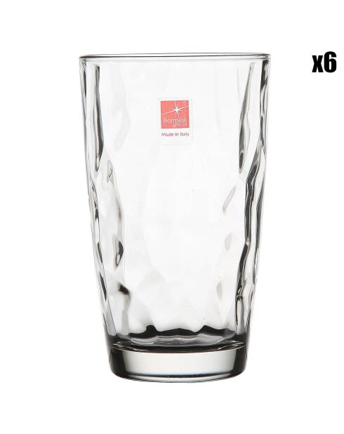6 bicchieri Diamond Long Drink trasparenti - 47 cl