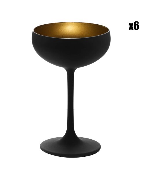 6 Golden Elements champagneglazen - 23 cl