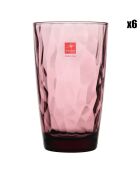 6 Verres Long Drink Diamond violets - 47 cl