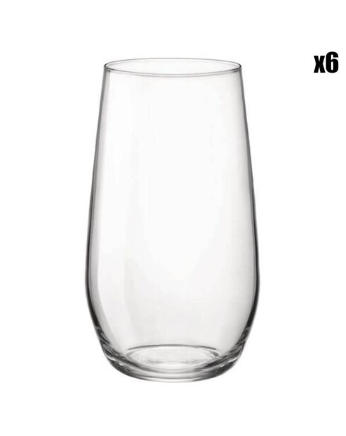 6 Verres à eau Electra transparents - 39 cl