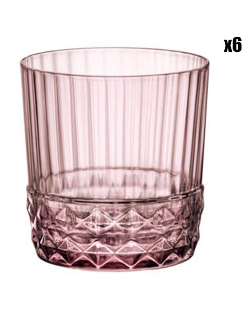 6 Gobelets America'20s roses - 37 cl