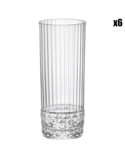 6 Verres Tumbler America'20s roses - 49 cl