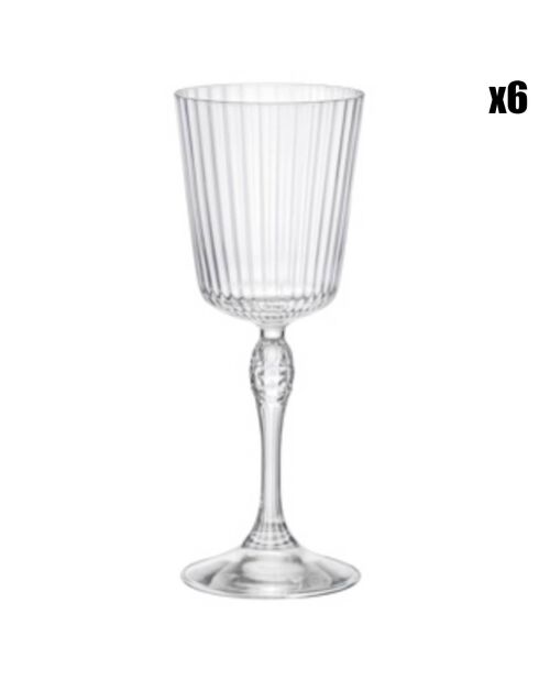 6 Verres à Cocktail America's transparents - 24 cl