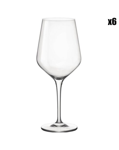 6 Verres à vin Electra transparents - 55 cl