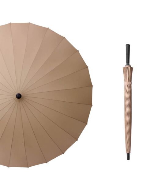 Parapluie droit - Ouverture manuelle camel