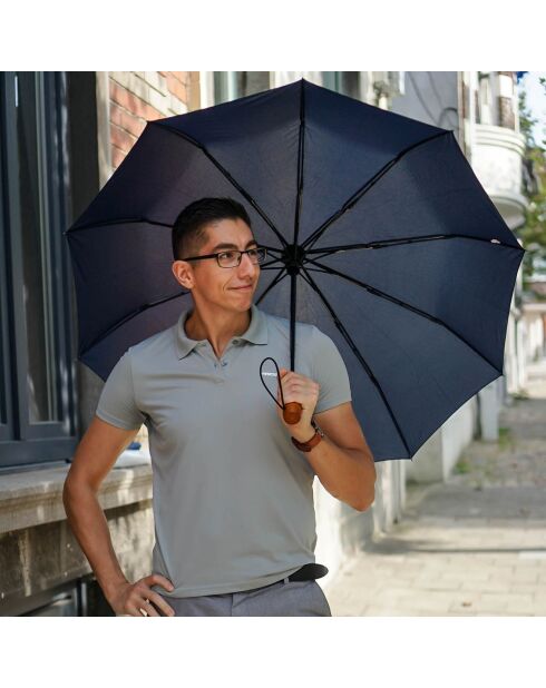 Kompakter Regenschirm - Marineblau mit automatischer Öffnung