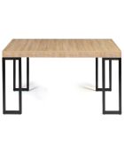 Table extensible 6 personnes memphis marron/noir - 140x90x75 cm