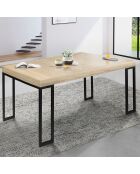 Table extensible 6 personnes memphis marron/noir - 140x90x75 cm