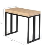 Table extensible 6 personnes memphis marron/noir - 140x90x75 cm