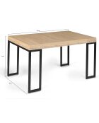 Table extensible 6 personnes memphis marron/noir - 140x90x75 cm