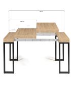 Table extensible 6 personnes memphis marron/noir - 140x90x75 cm