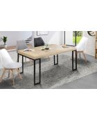 Table extensible 6 personnes memphis marron/noir - 140x90x75 cm