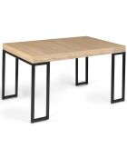 Table extensible 6 personnes memphis marron/noir - 140x90x75 cm