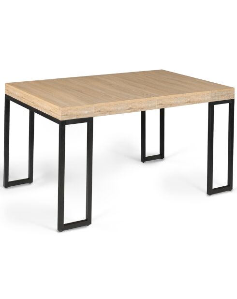 Memphis uitschuifbare tafel voor 6 personen bruin/zwart - 140x90x75 cm