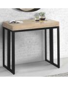 Table extensible 6 personnes memphis marron/noir - 140x90x75 cm