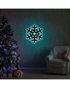 Décoration murale lumineuse Snowflake bleue - 28x32 cm