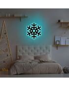 Décoration murale lumineuse Snowflake bleue - 28x32 cm