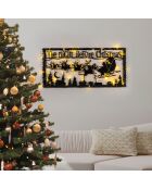 Décoration murale métallique XMAS noire - 83x39 cm