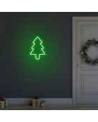 Decorazione murale luminosa verde pino natalizio - 21x30x2 cm