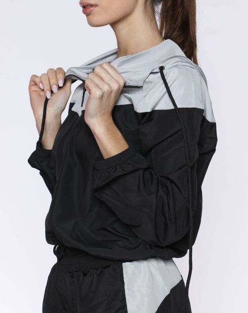 Top de sport avec capuche noir/gris