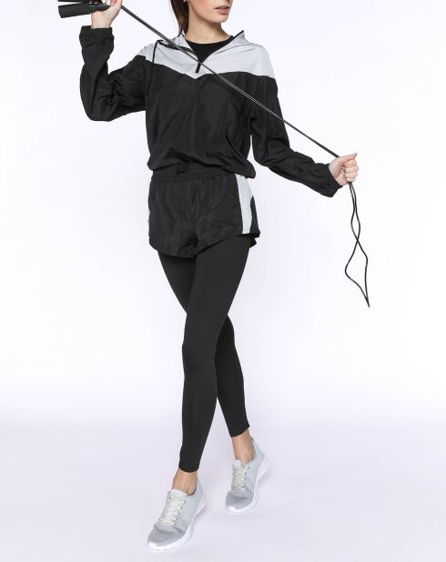 Top de sport avec capuche noir/gris