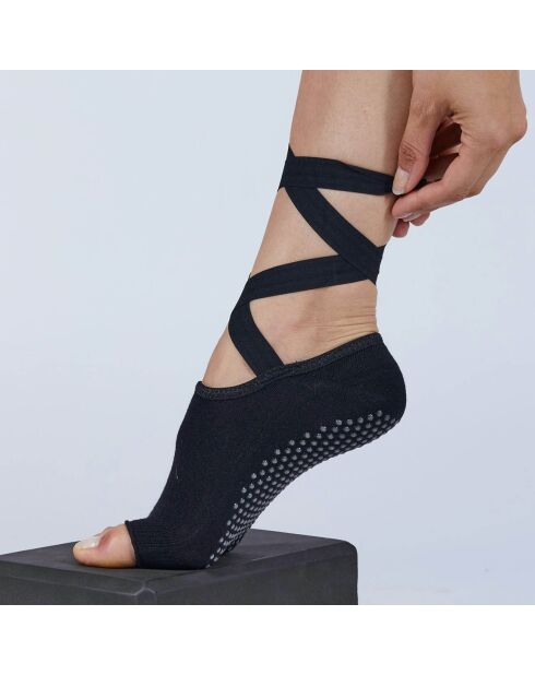 Chaussettes de yoga antidérapantes noires