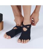 Chaussettes de yoga antidérapantes noires