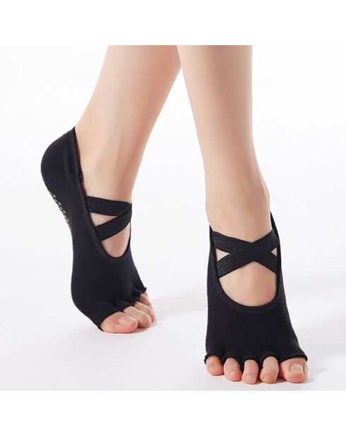 Chaussettes de yoga antidérapantes noires