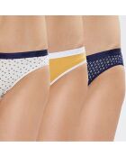 3 Culottes Pocket Coton marine/jaune/blanc