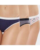 3 Culottes Pocket Coton blanc/gris/marine