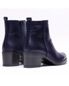 Bottines en Cuir Salma marine - Talon 5 cm