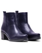 Bottines en Cuir Salma marine - Talon 5 cm