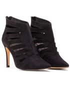 Bottines en Velours de Cuir Bree noires - Talon 9.5 cm