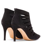 Bottines en Velours de Cuir Bree noires - Talon 9.5 cm