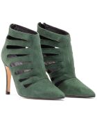 Bottines en Velours de Cuir Bree vertes - Talon 9.5 cm