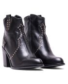 Botas de piel de napa negras CA-0173 - tacón de 8,5 cm