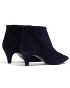 Marineblauwe fluwelen leren laarzen Yulia - hak van 5 cm