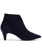 Marineblauwe fluwelen leren laarzen Yulia - hak van 5 cm