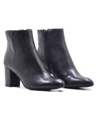 Bottines Marilo en cuir coy noires - Talon 7 cm