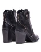 Botas de piel de napa negras CA-0173 - tacón de 8,5 cm