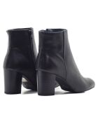 Bottines Marilo en cuir coy noires - Talon 7 cm