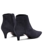 Bottines en Velours de Cuir Claudia noires - Talon 6 cm