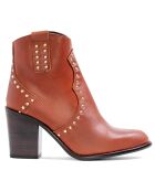 Botas Peppa de piel color coñac - tacón de 8,5 cm