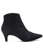 Bottines en Velours de Cuir Claudia noires - Talon 6 cm