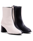 Rosario witte comfortabele leren laarzen - hak van 5 cm